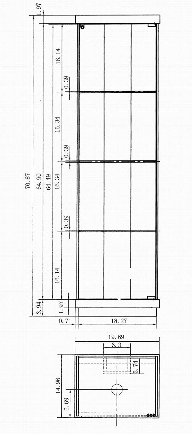 Chintaly Imports Lighted White Gloss Accent Glass Curio Cabinet With Lock 71" H
