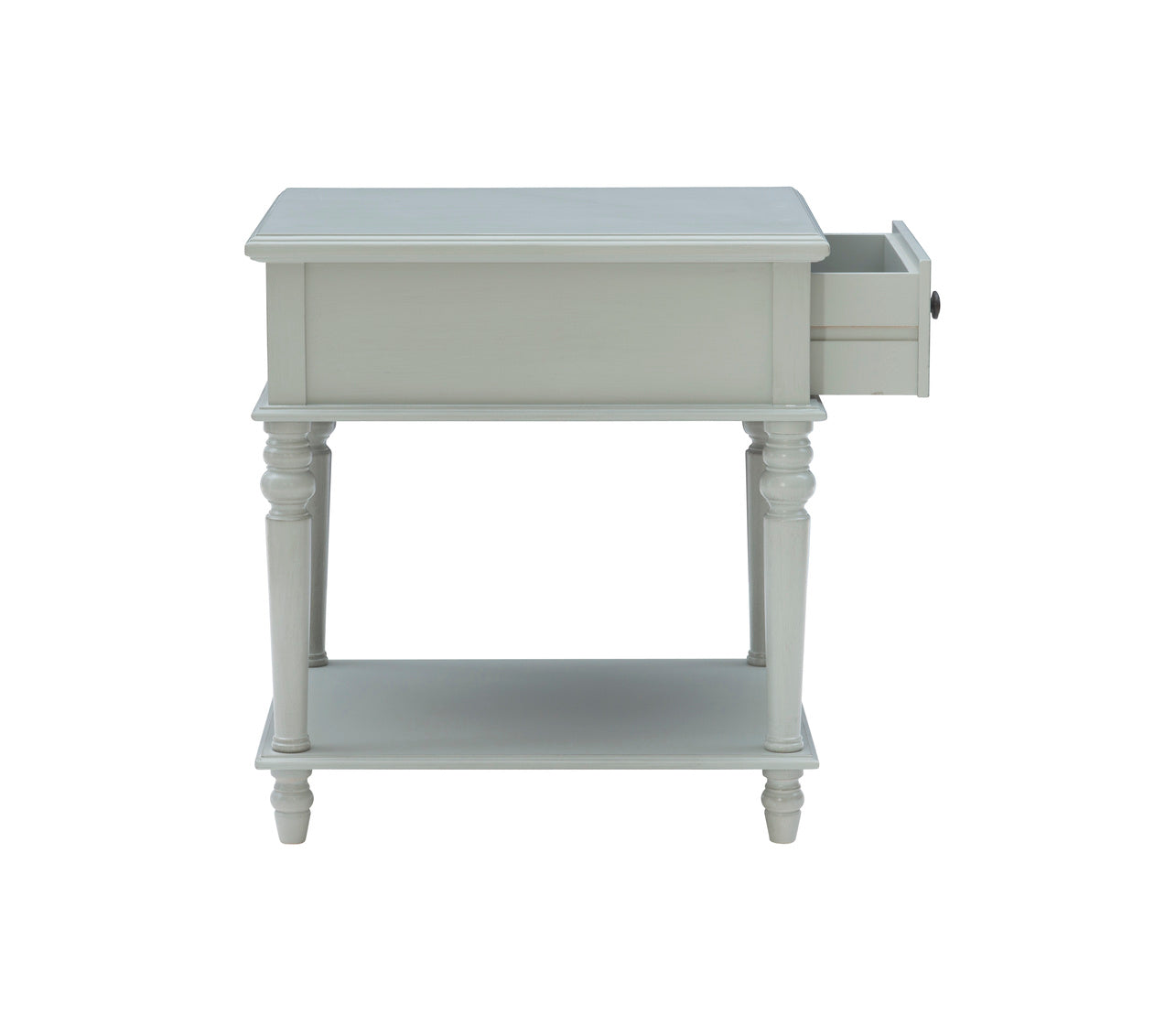Powell Pike Grey Side Accent Table With Drawer