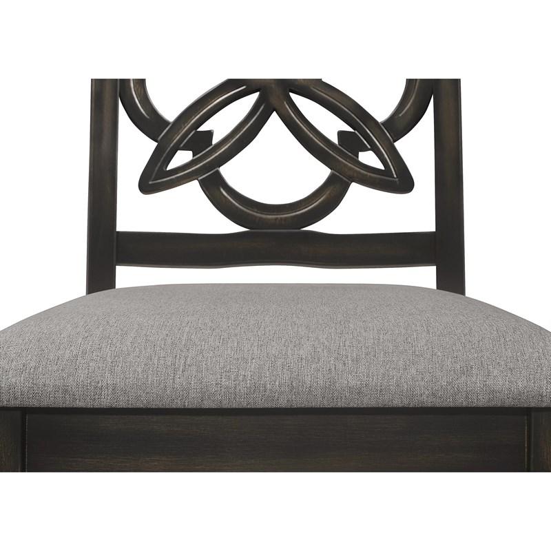 7 PC Hilara Rustic 2 Tone Dining Room Table And Chairs Set in Nutmeg / Charcoal