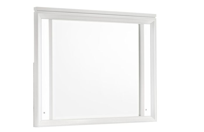 Cressida 5 Pc Modern White LED Upholstered Panel Queen Bedroom Set