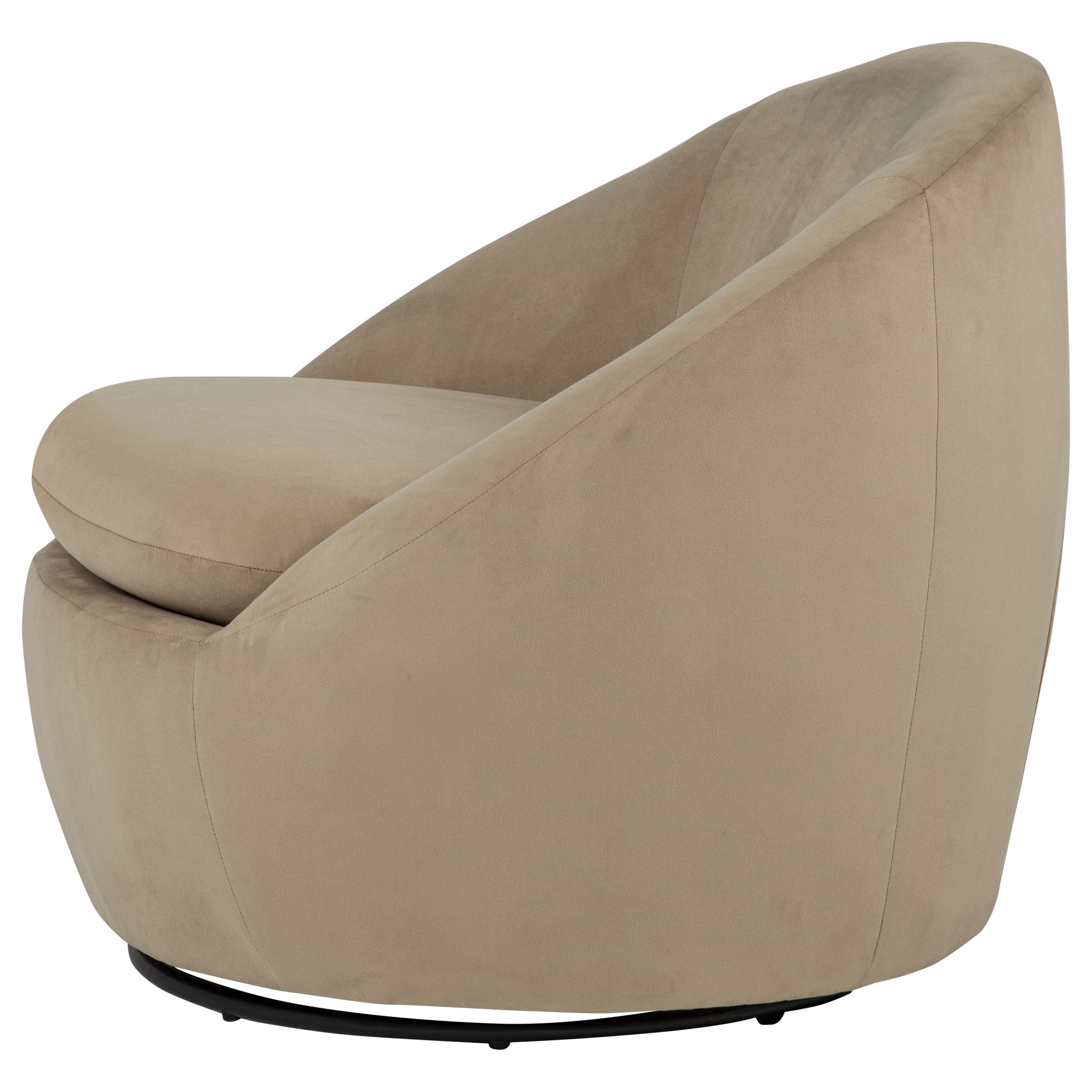Myernick Velvet Upholstered Swivel Accent Chair Camel