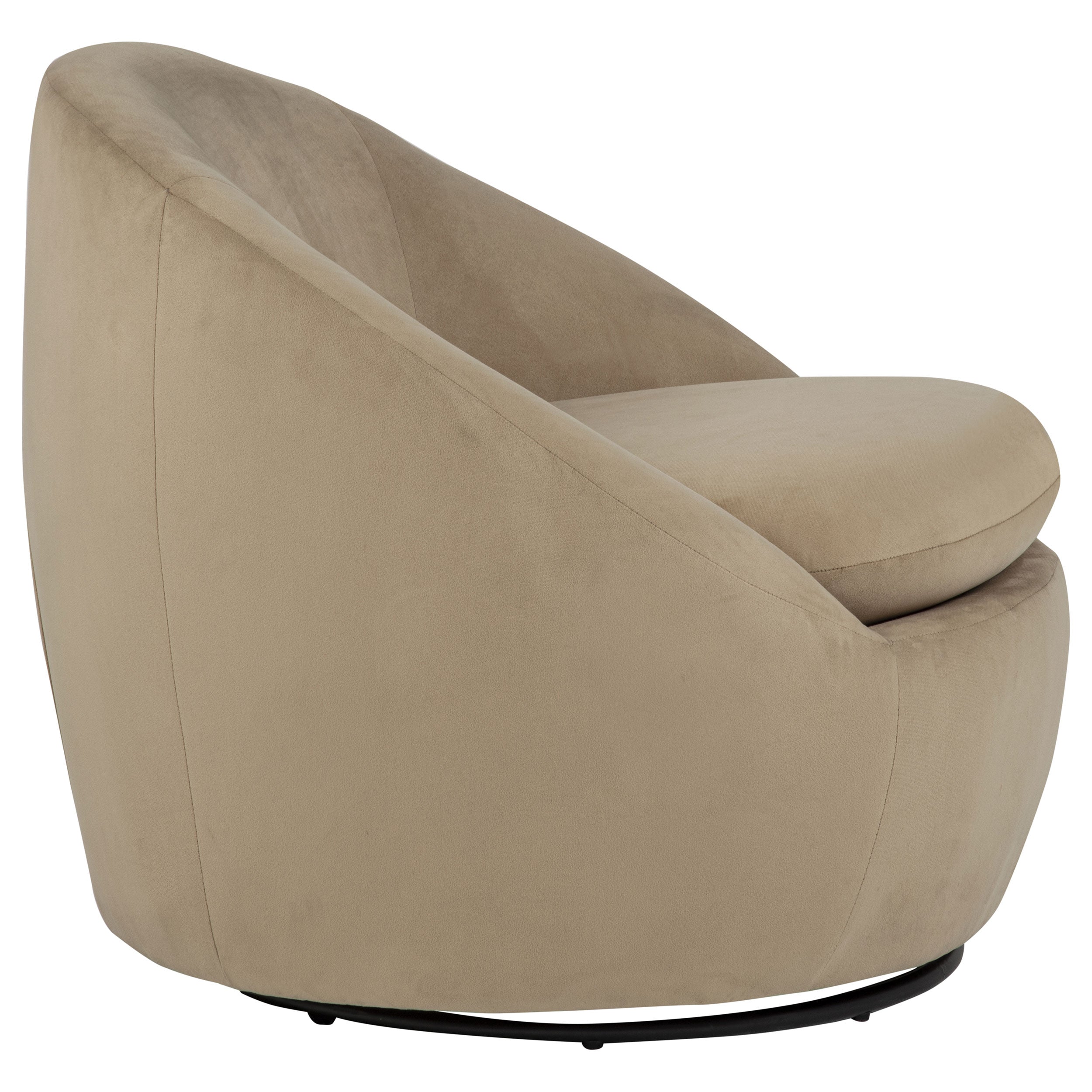 Myernick Velvet Upholstered Swivel Accent Chair Camel
