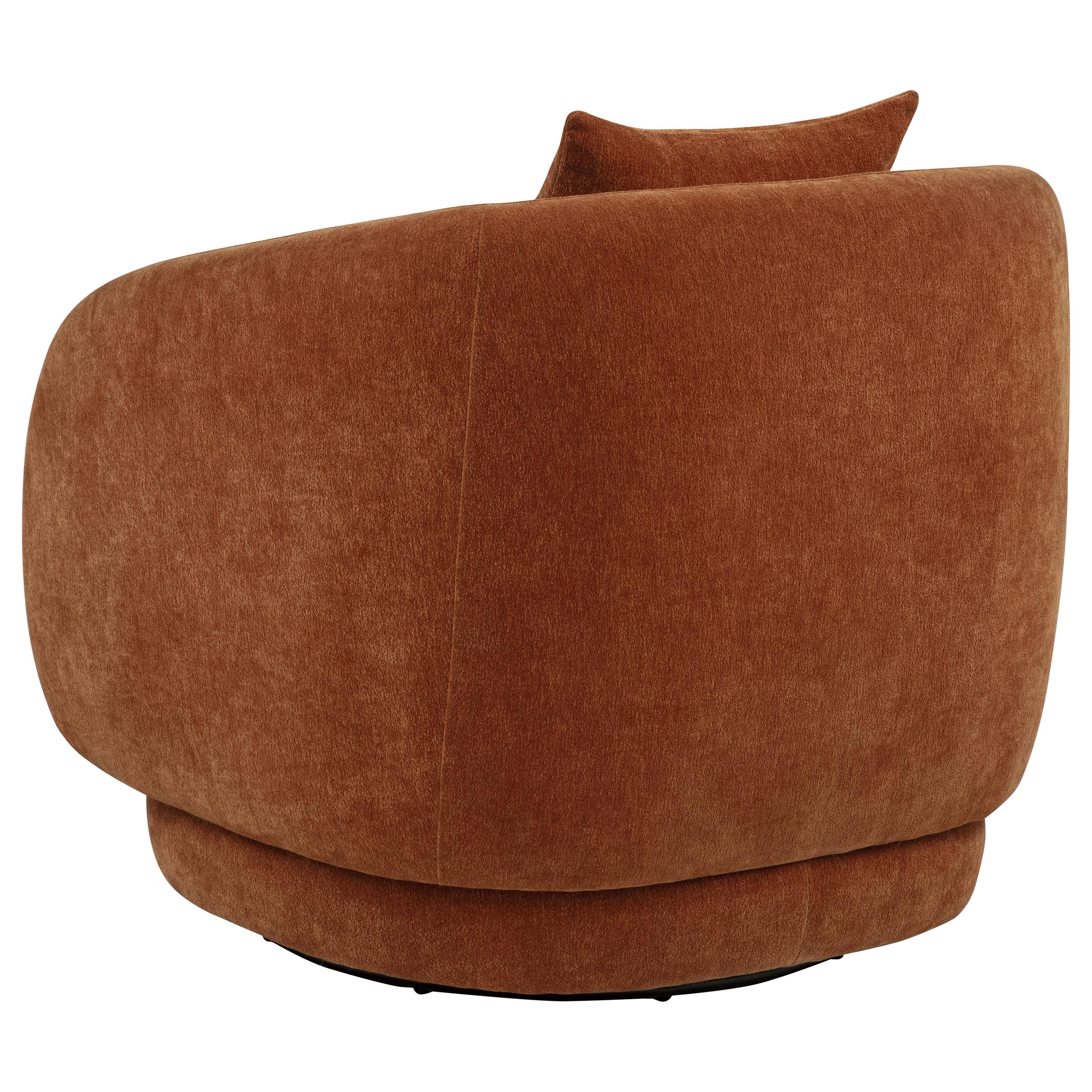 Arnaud Chenille Upholstered Swivel Accent Chair Burnt Orange