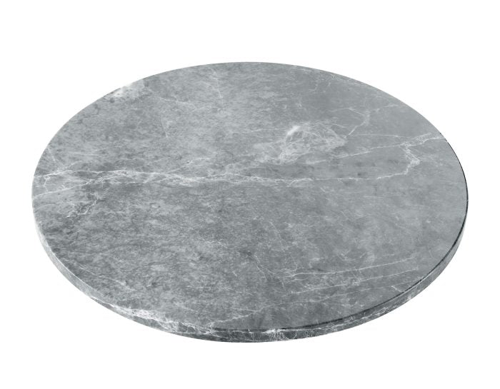 Kaza 18 Inch Round Gray Marble Lazy Susan