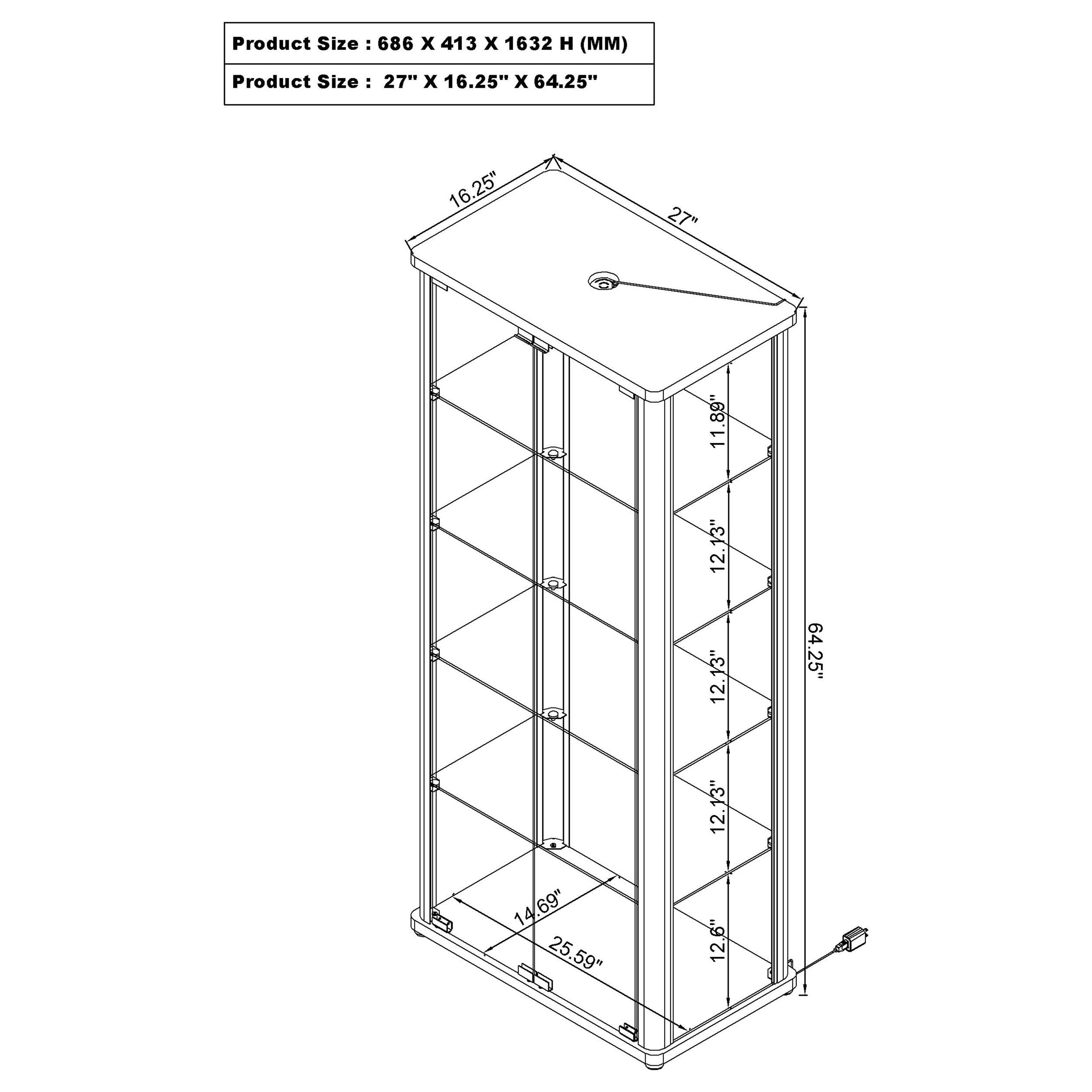 Aero LED Curio Cabinet