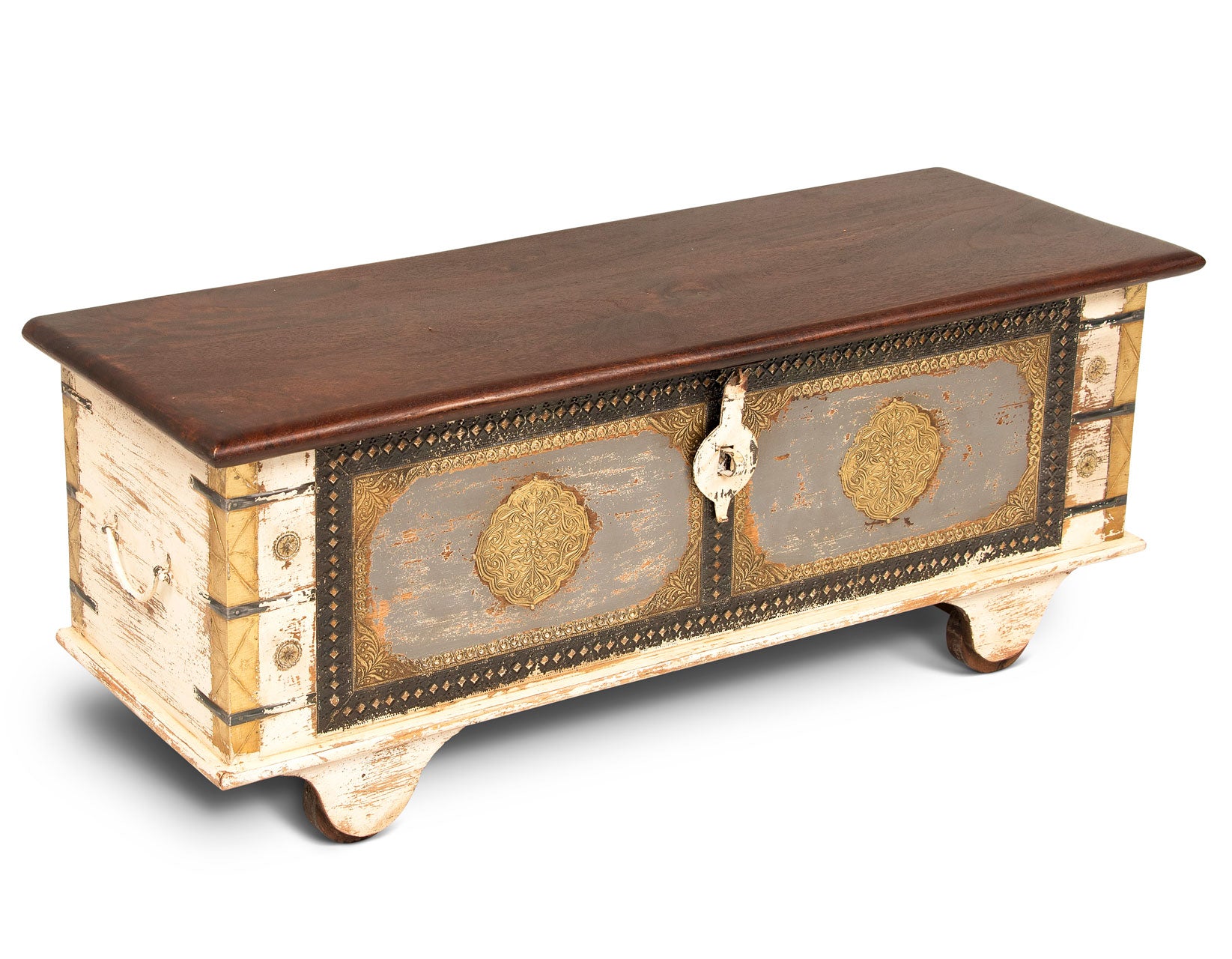 Zahra Storage Trunk Coffee Table in Ivory finish