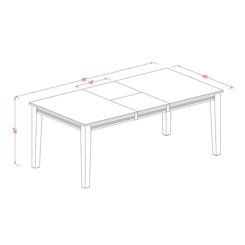 QUNI9-BCH-W 9 PC Dining room set-Dining Table with 8 Wooden Dining Chairs