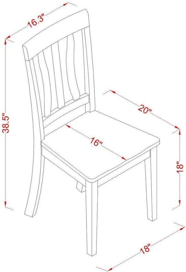 AVAT7-BLK-W 7 Pc Dining room set-Oval Table with Leaf and 6 Dining Chairs