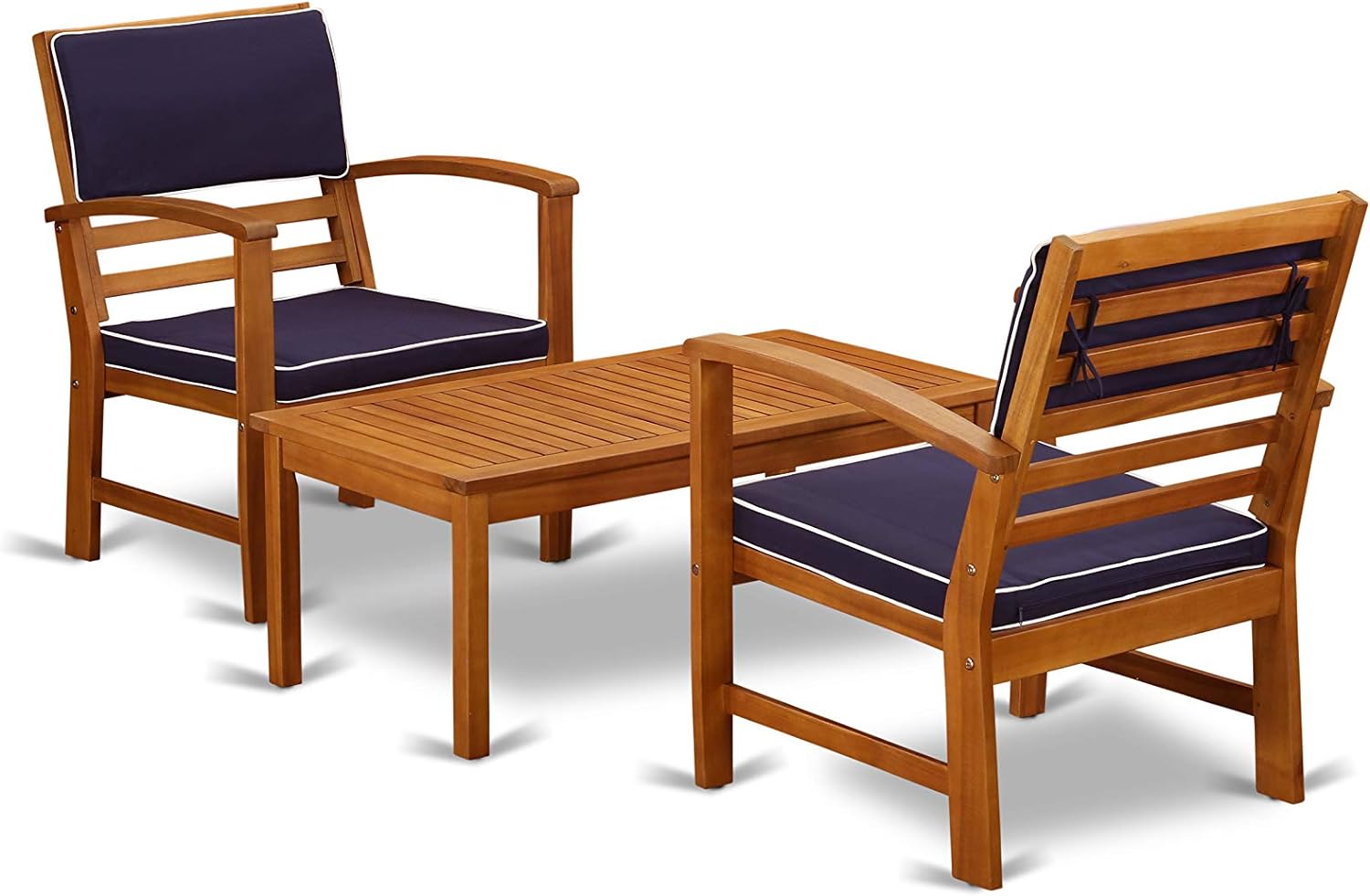 Coppell 4-piece Wood Patio Dining Set in Natural Oil