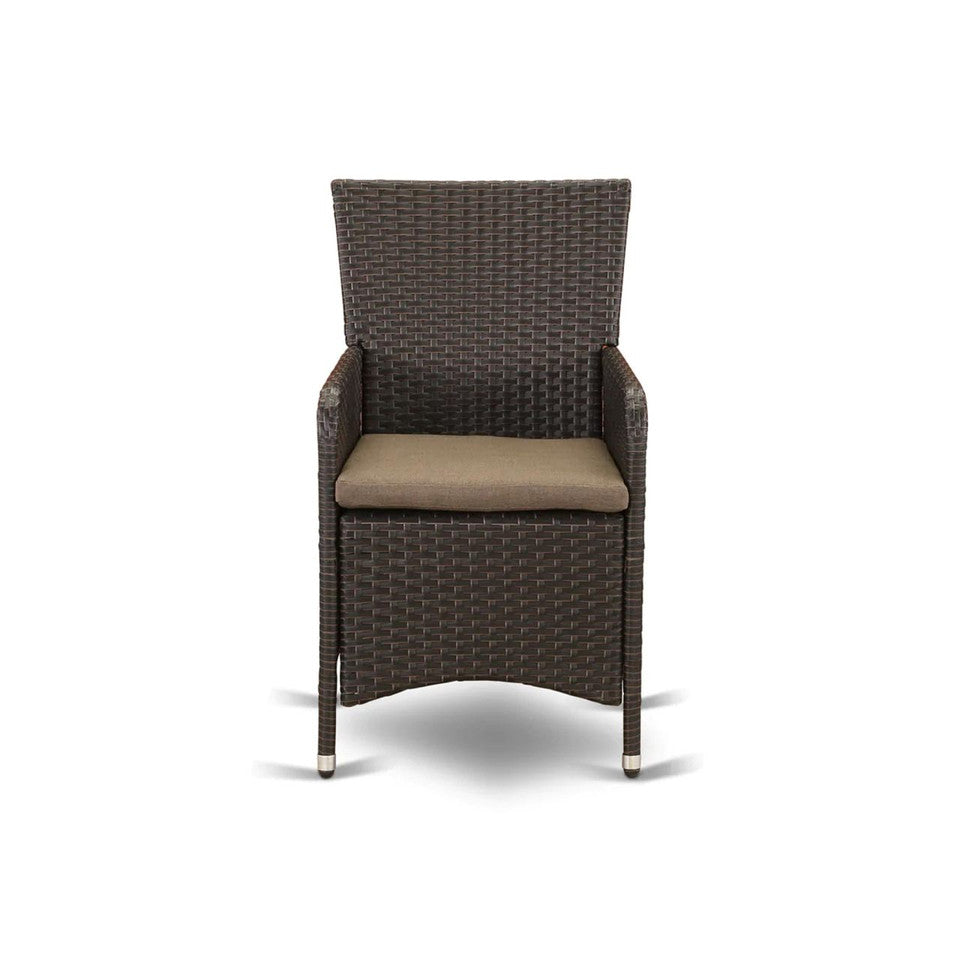 HLUC163S Outdoor-Furniture Wicker Patio Chair in Dark Brown Finish