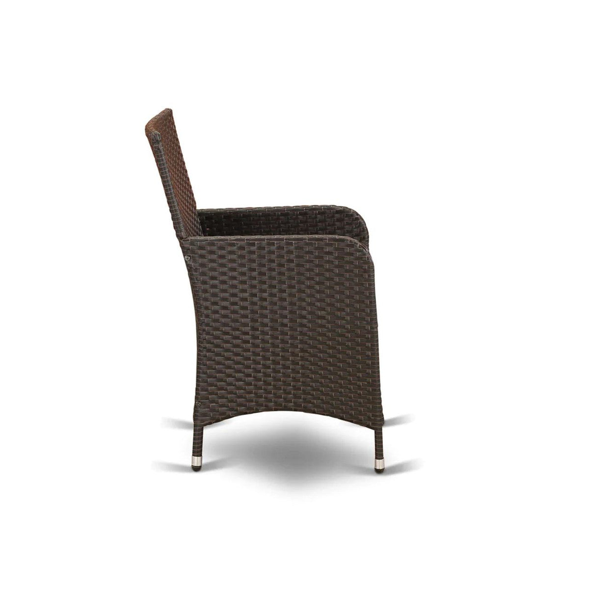 HLUC163S Outdoor-Furniture Wicker Patio Chair in Dark Brown Finish