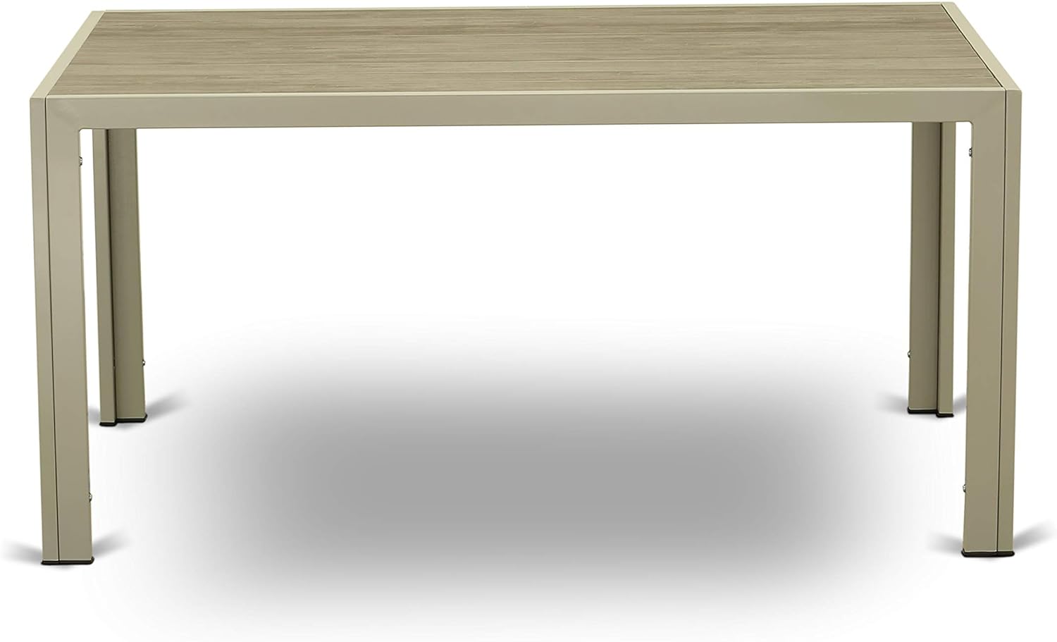 Jubi Metal and Wicker Patio Dining Table in Natural