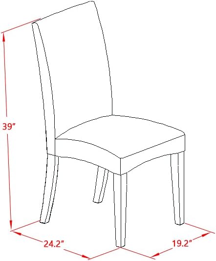 Logan 9 PC 84" Traditional Dining room Table With Leaf And Parson Chairs Set in Black