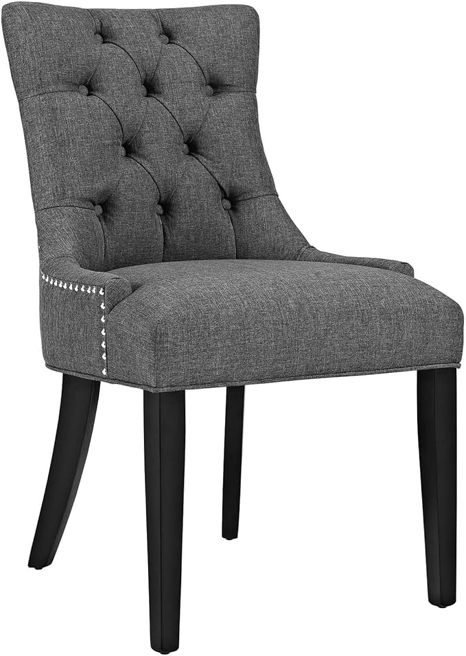 Regent Tufted Fabric Dining Chair In Gray