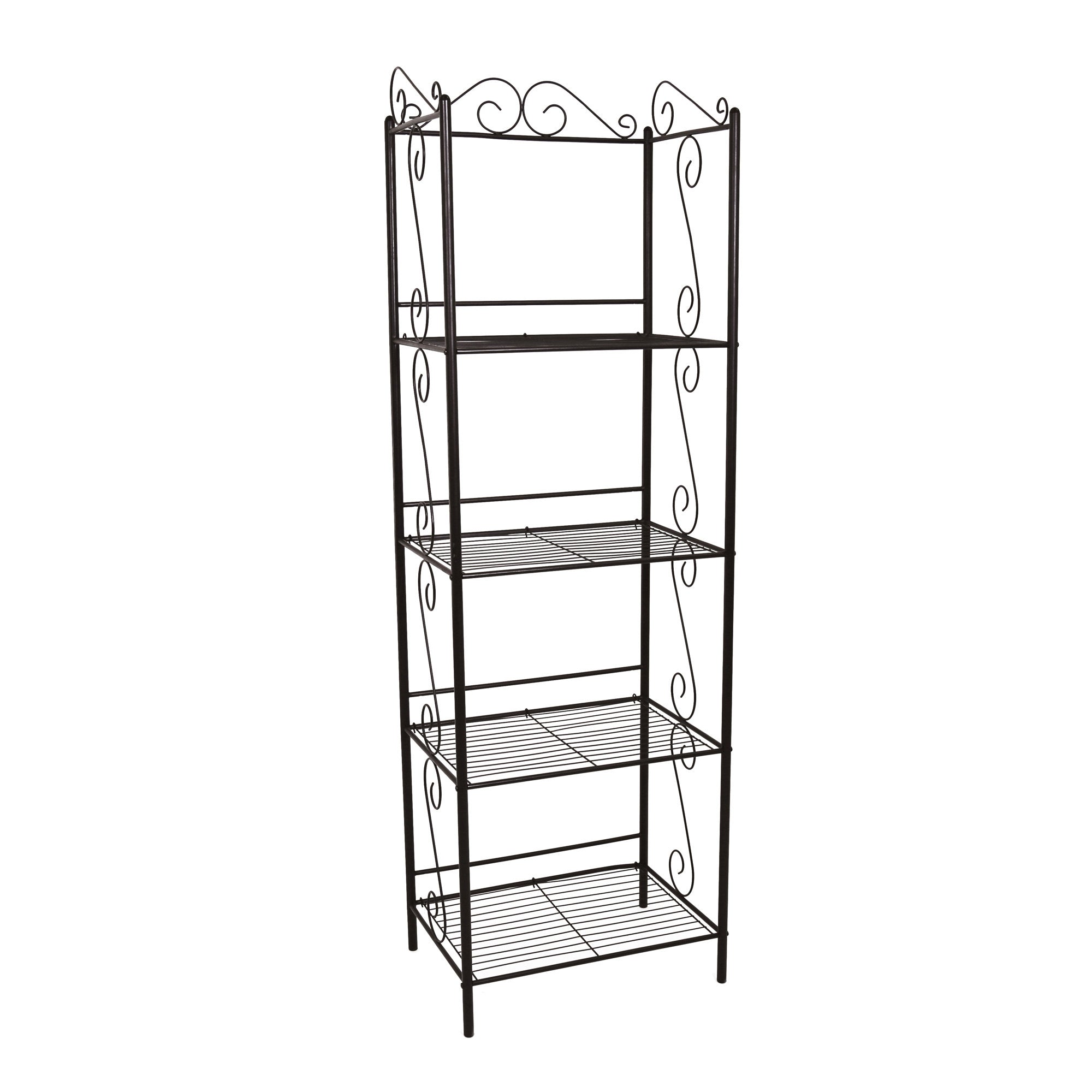 70" H Metal 4 Tier Bookcase Etagere Shelf in Copper Finish