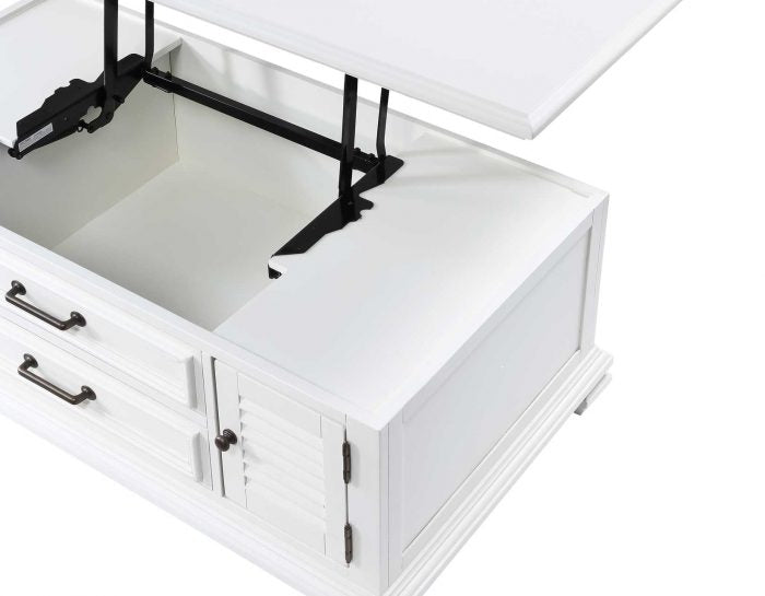 Charlestown Modern Farmhouse Soft White Lift-top Wood Cocktail Coffee Table