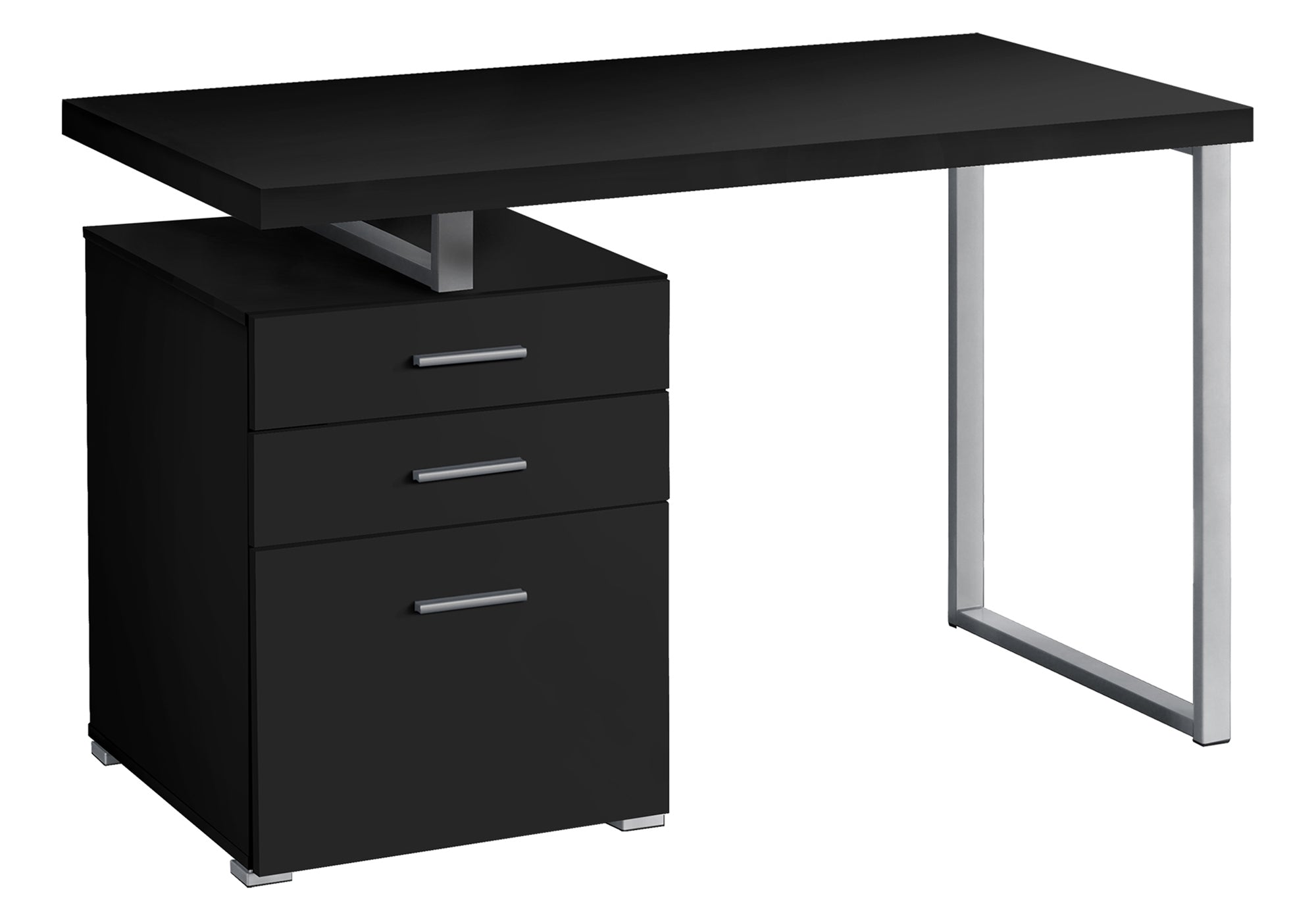 Left Or Right Set Up Modern Home Office Desk With Drawers in Black