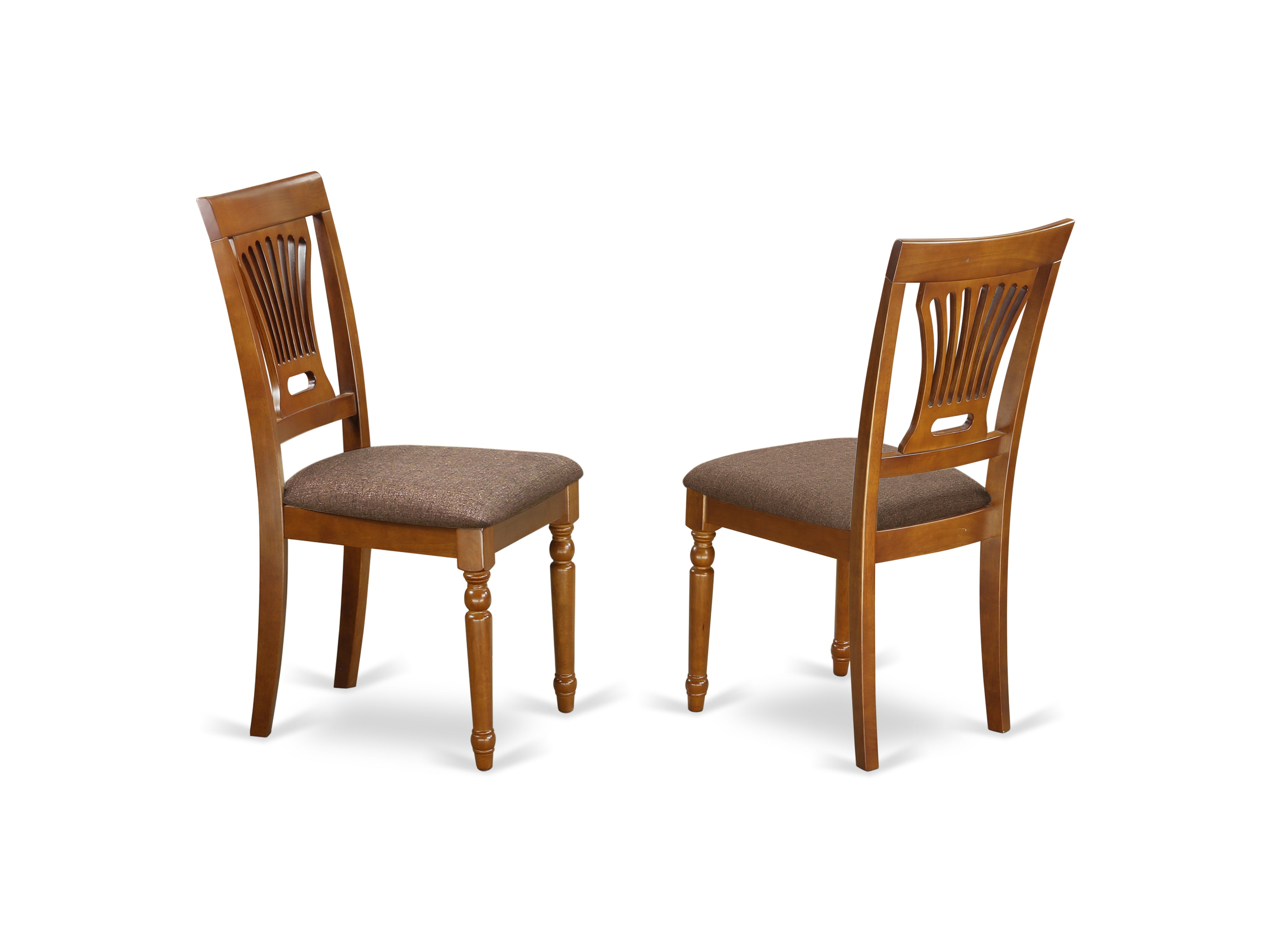 PVC-SBR-C Plainville Chair with Cushion Seat - Saddle Brown Finish