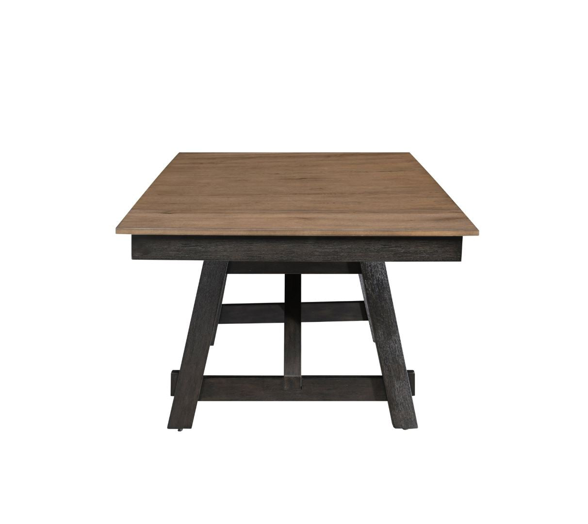 Moderna 7 Pc Rustic 66"-94" Dining Room Table And Chairs Set In Brown / Charcoal