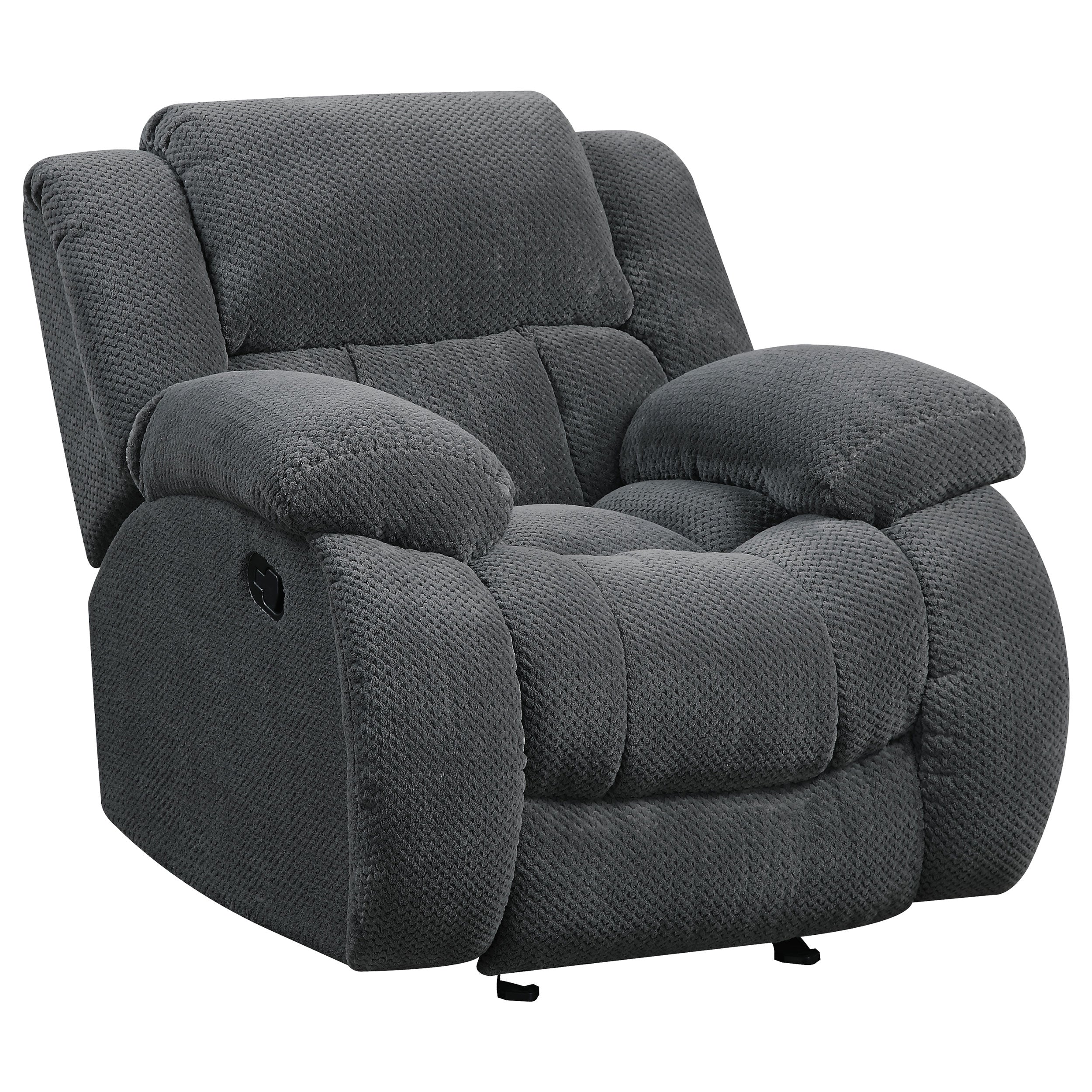 3 PC Weissman Upholstered Tufted Reclining Sofa Love Seat Recliner Living Room Set In Gray
