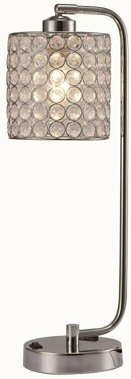 Crystal Inspired Lantern Design Table Desk Lamp with Outlet Plug