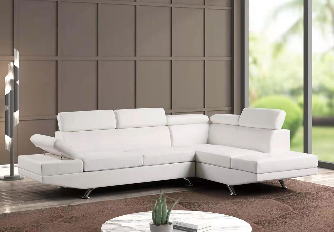 Moderno Contemporary White Living room Sectional Sofa Set In Vegan leather
