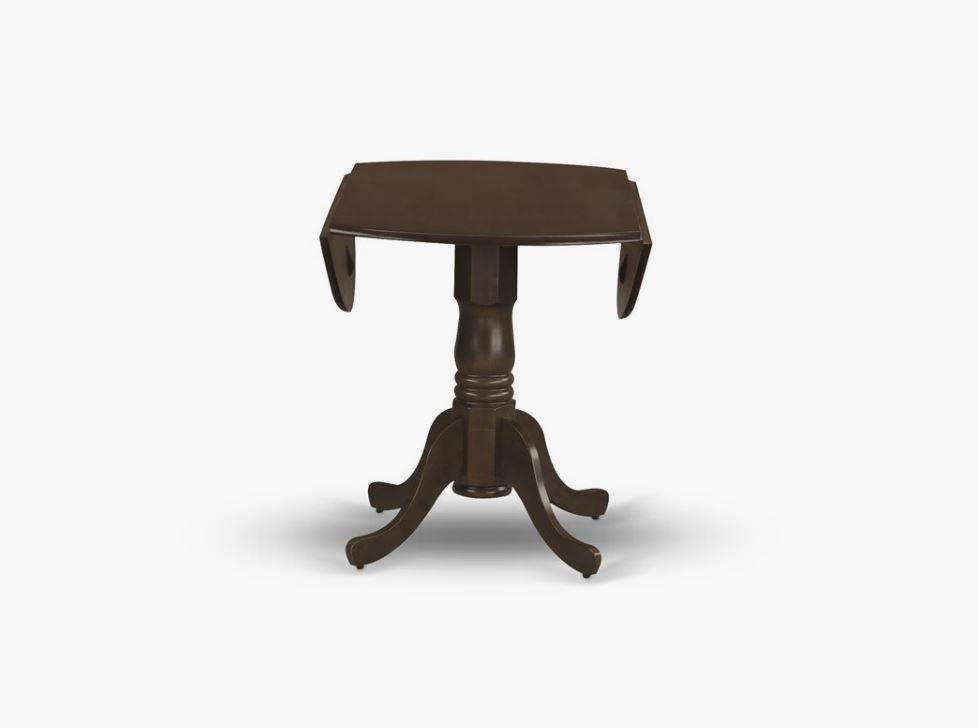 Dunblin Round Wood Dining Table with 29" Drop Leaves in Espresso