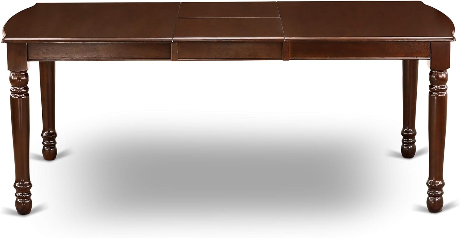 9Pc Mahogany 60/78" Dining Room Table With 18 In Leaf And 8 Wood Seat Chairs Set