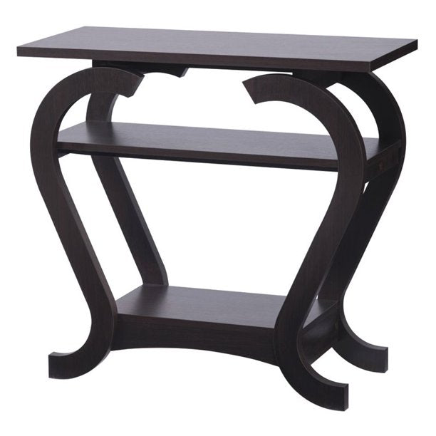 Maximo Modern Curved Console Table in Espresso