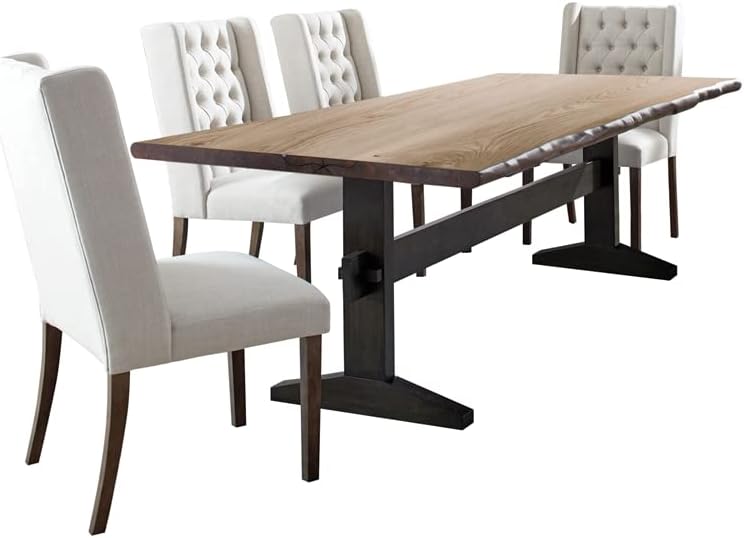 Bexley 5-Piece Rectangular Live Edge Dining Set Natural Honey and Espresso