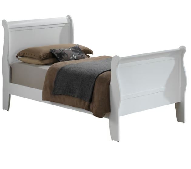 Louis Philippe Twin Sleigh Panel Bed White