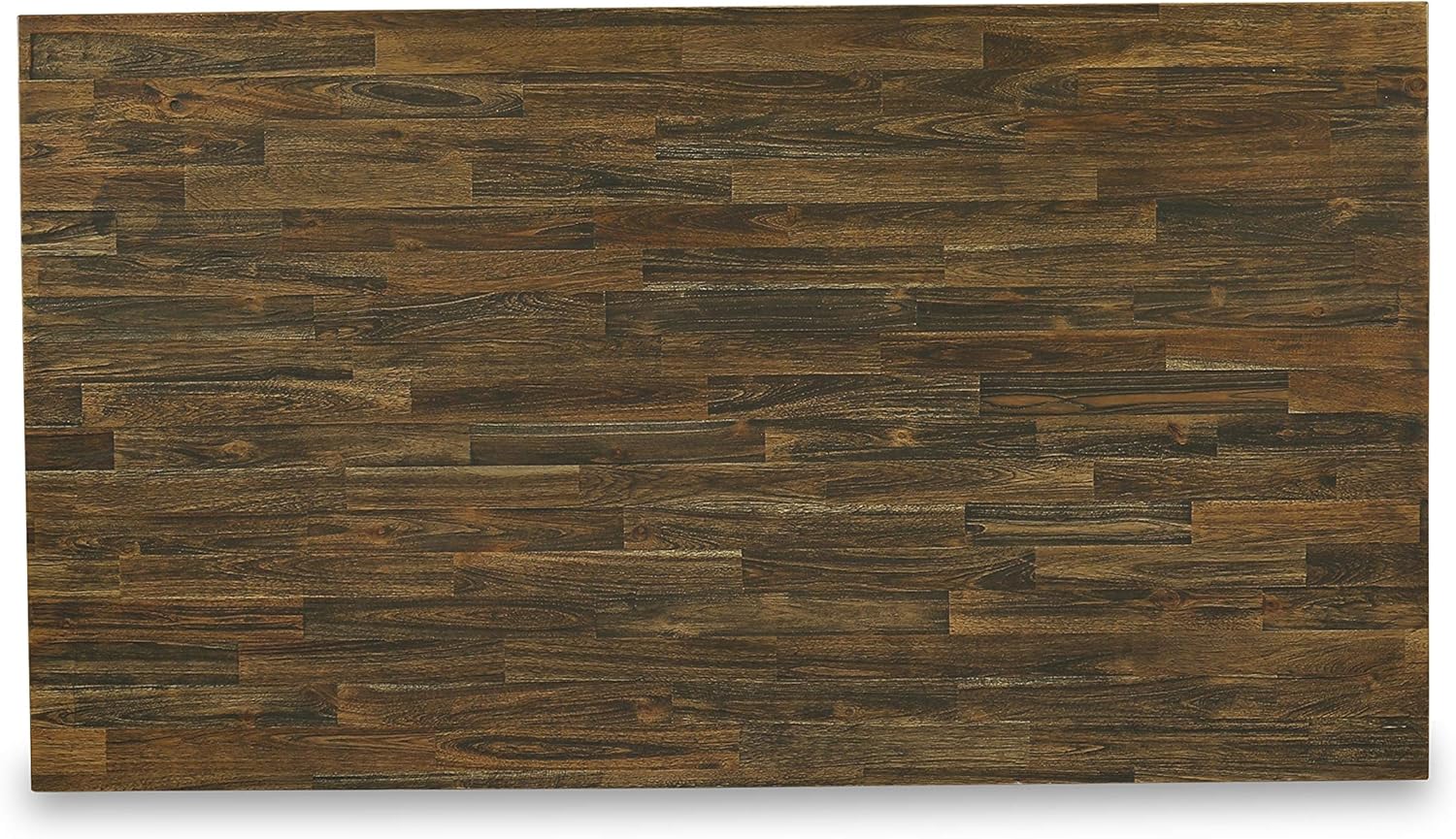 9 PC V-Style Rectangle Dining Table & Parson Chairs in Disressed Black/Jacobean