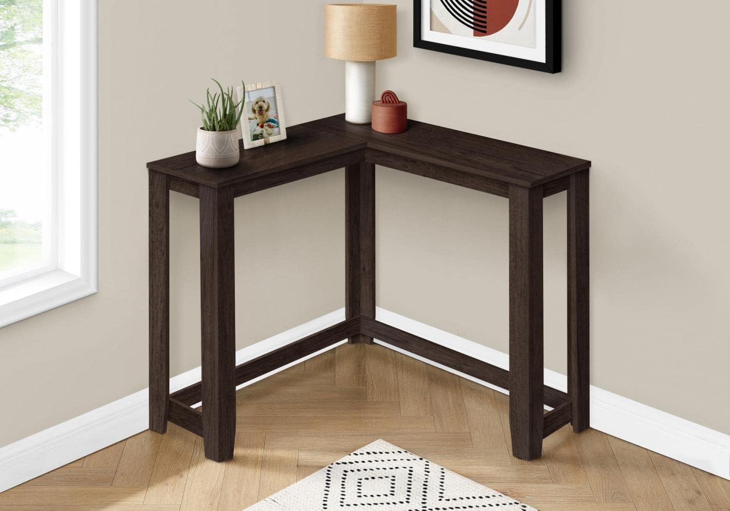 Accent Table Console Entryway Narrow Corner Bedroom Laminate Brown