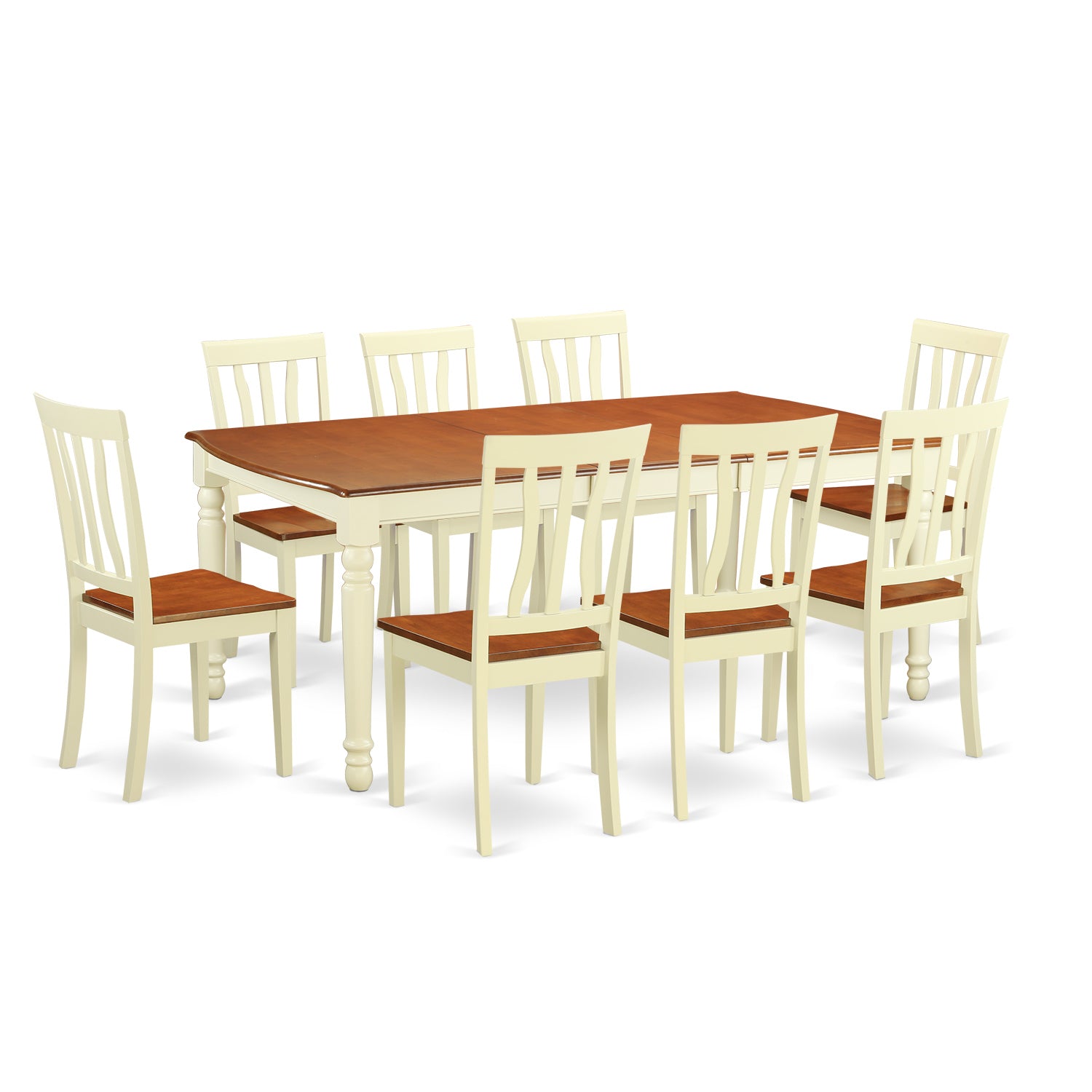 DOAN9-WHI-W 9 Pc Dinette set -Dinette Table and 8 Dining Chairs