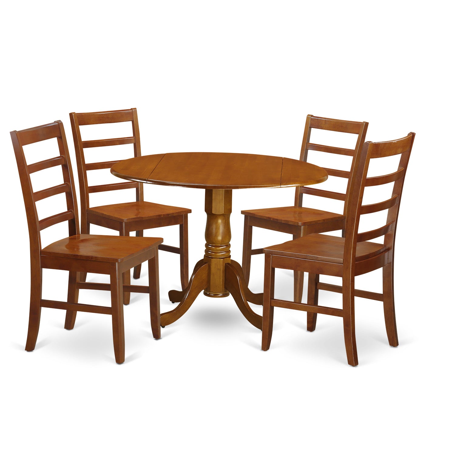 DLPF5-SBR-W 5 PC Kitchen Table set-Dining Table and 4 Wood Kitchen Chairs