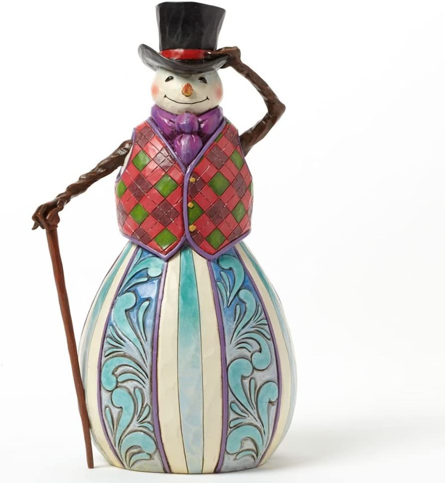 Enesco Jim Shore Heartwood Creek Snowman with Vest and Top Hat Figurine