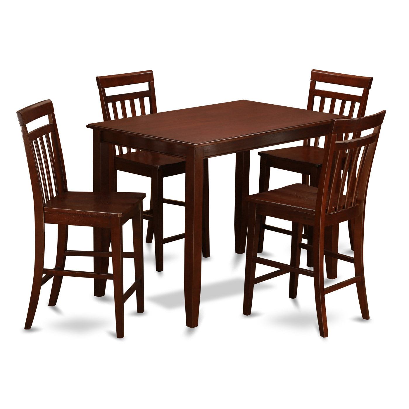 BUEW5-MAH-W 5 Pc pub Table set-Table and 4 counter Chairs.