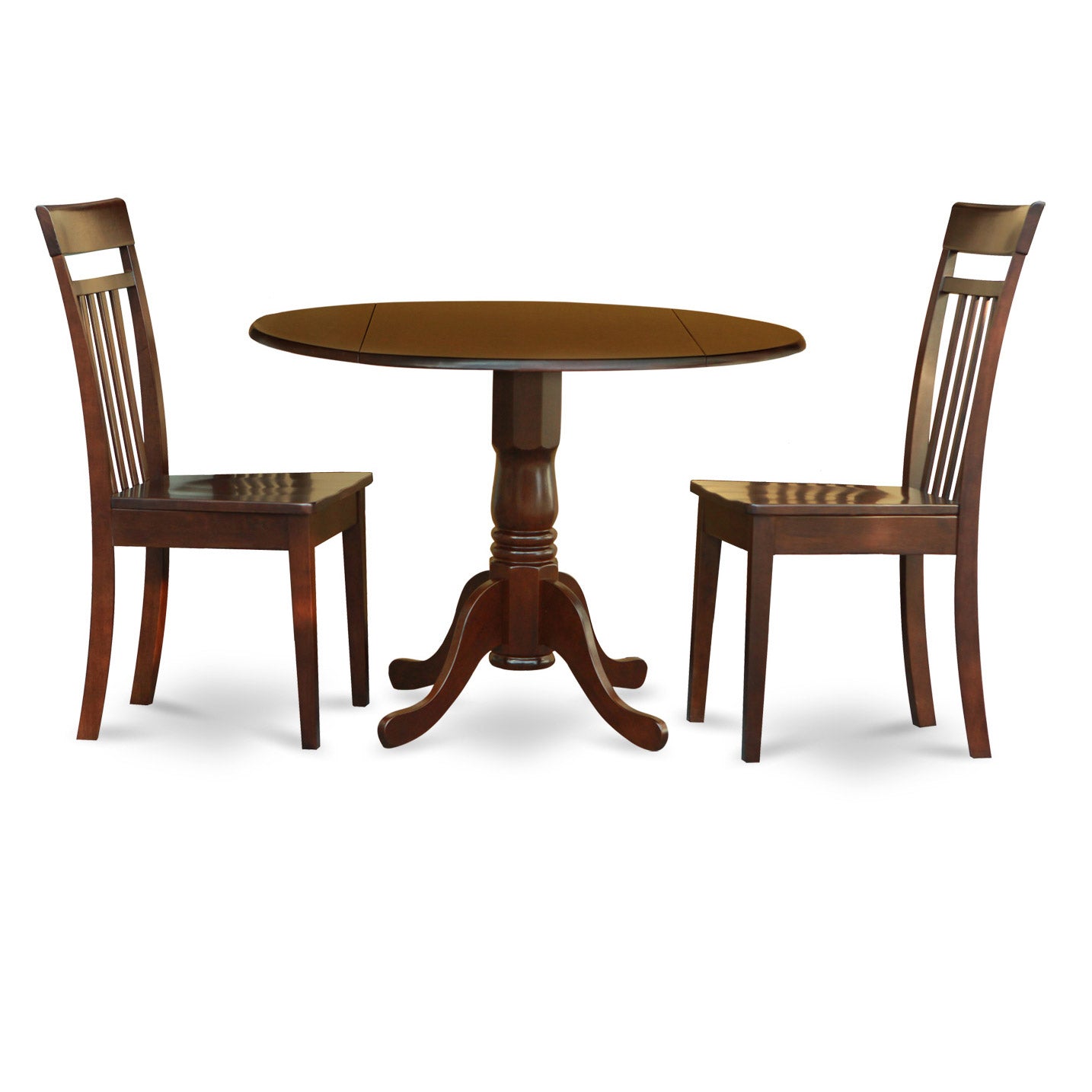 DLCA3-MAH-W 3 Pc Kitchen nook Dining set-small Table and 2 Dining Chairs