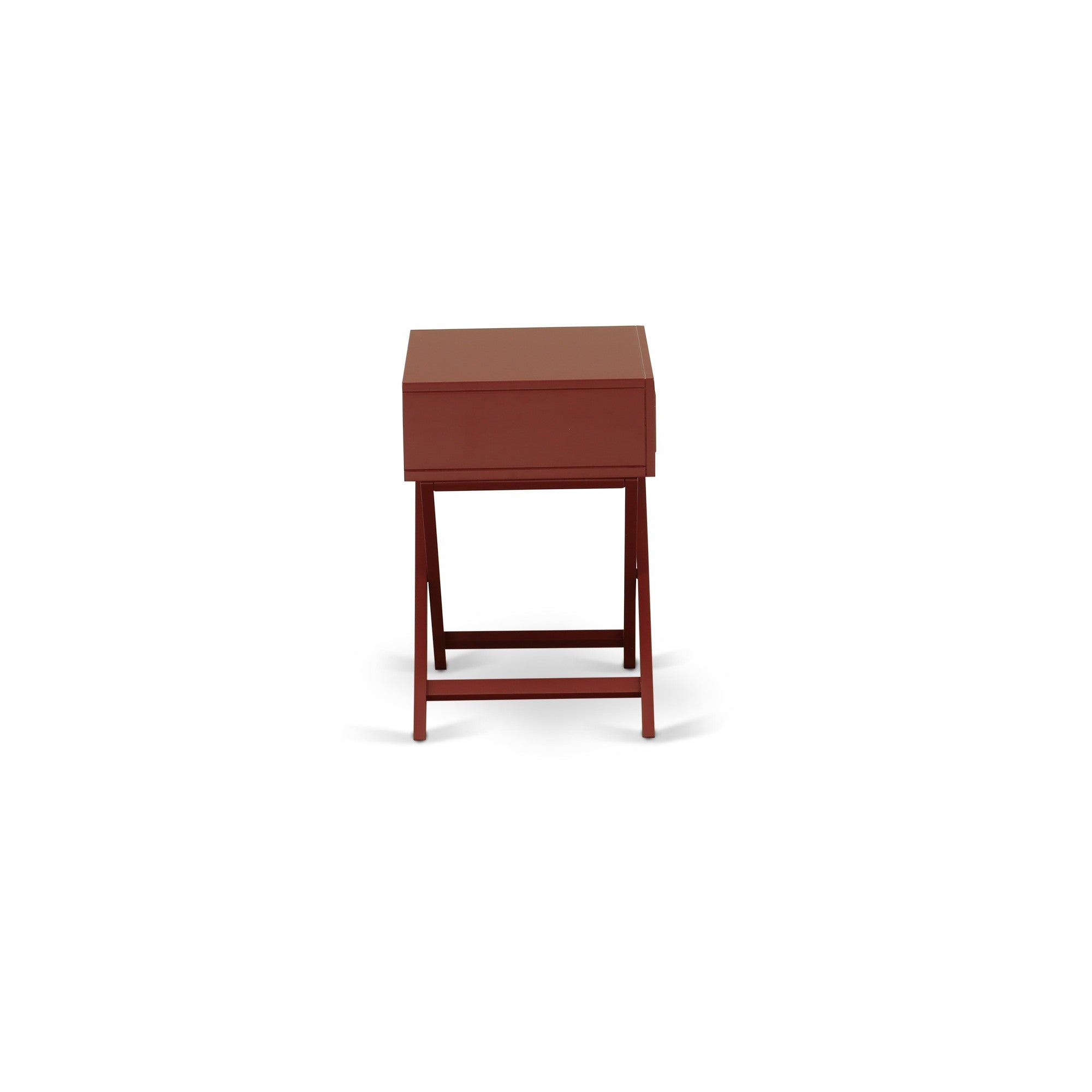 Hamilton Square Night Stand End Table With Drawer in Burgundy Finish