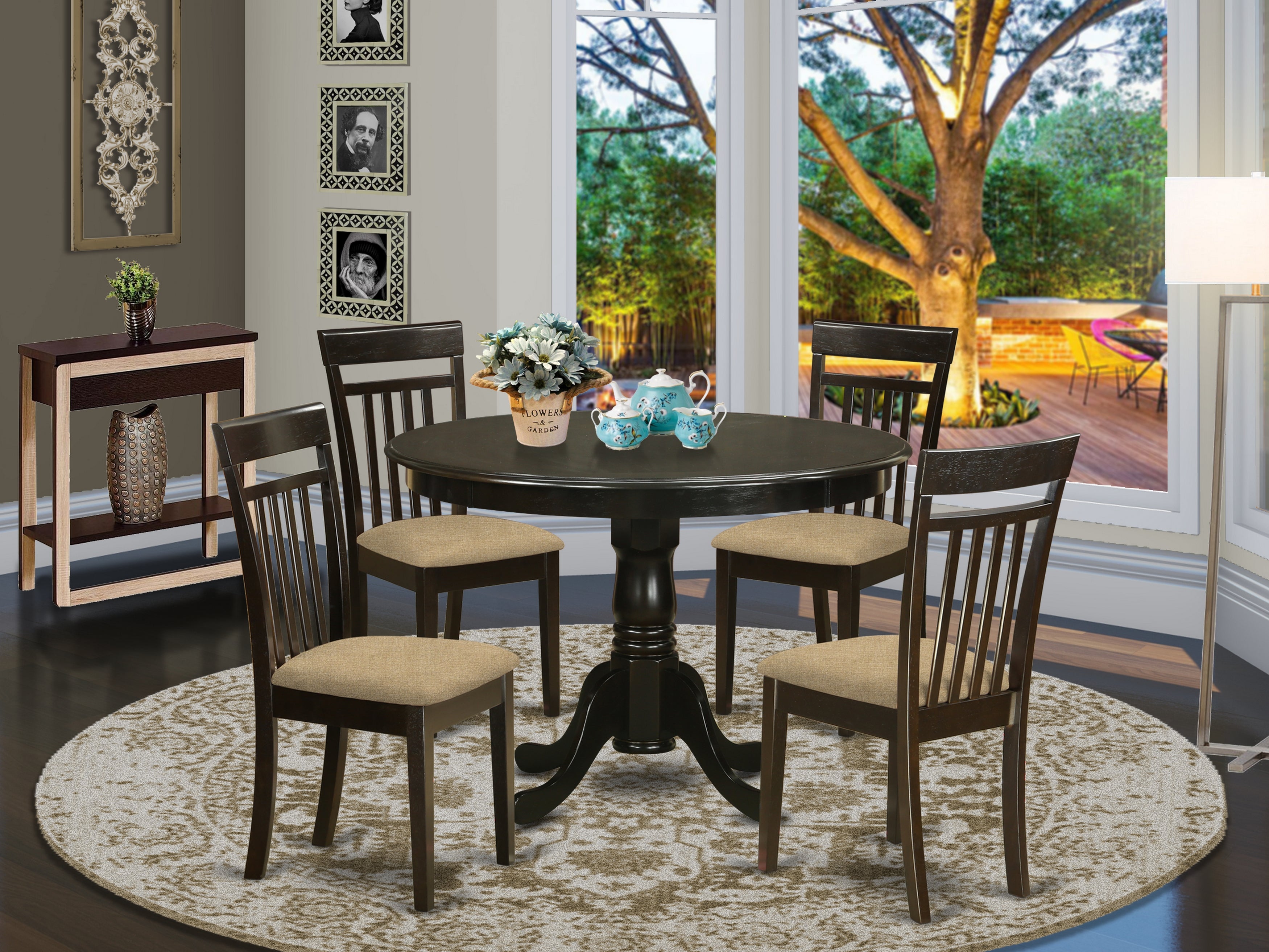 HLCA5-CAP-C 5 Pc Kitchen nook Dining set-Kitchen Dining nook-and 4 Kitchen Chairs