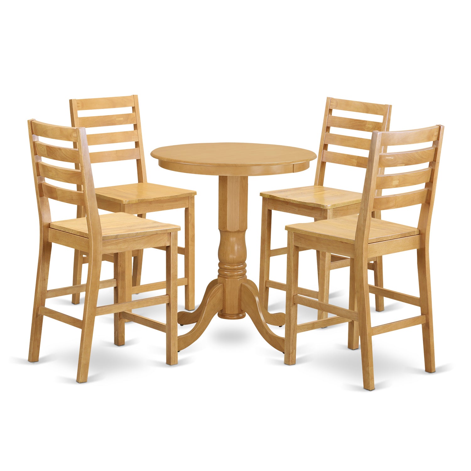 EDCF5-OAK-W 5 Pc counter height Dining room set-pub Table and 4 Kitchen Dining Chairs.