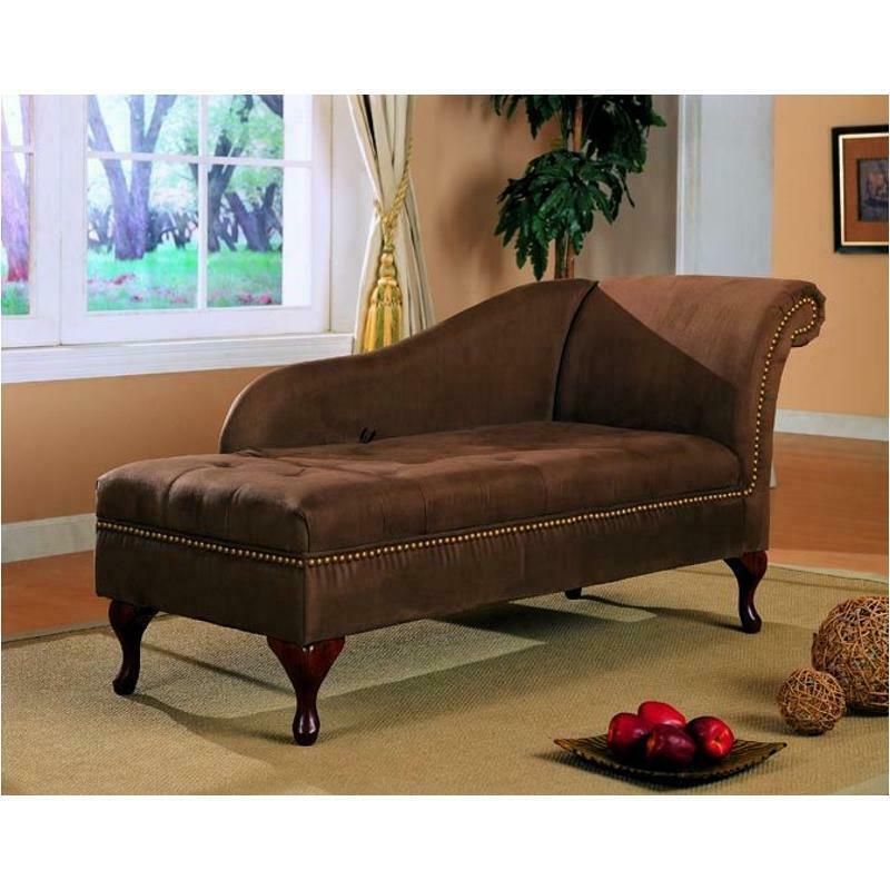 Chocolate Brown Microfiber Chaise Lounge with Flip Open Seat