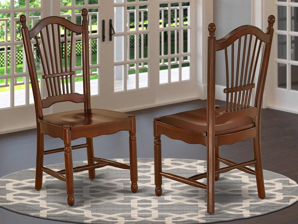 DOC-MAH-W Dover Dining Room Chairs With Wood Seat - Finished in Mahogany
