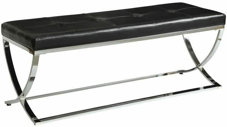 Walton Rectangle Upholstered Tufted Bench Black