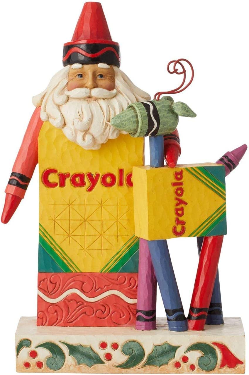 Enesco Jim Shore Crayola Santa with Reindeer Figurine