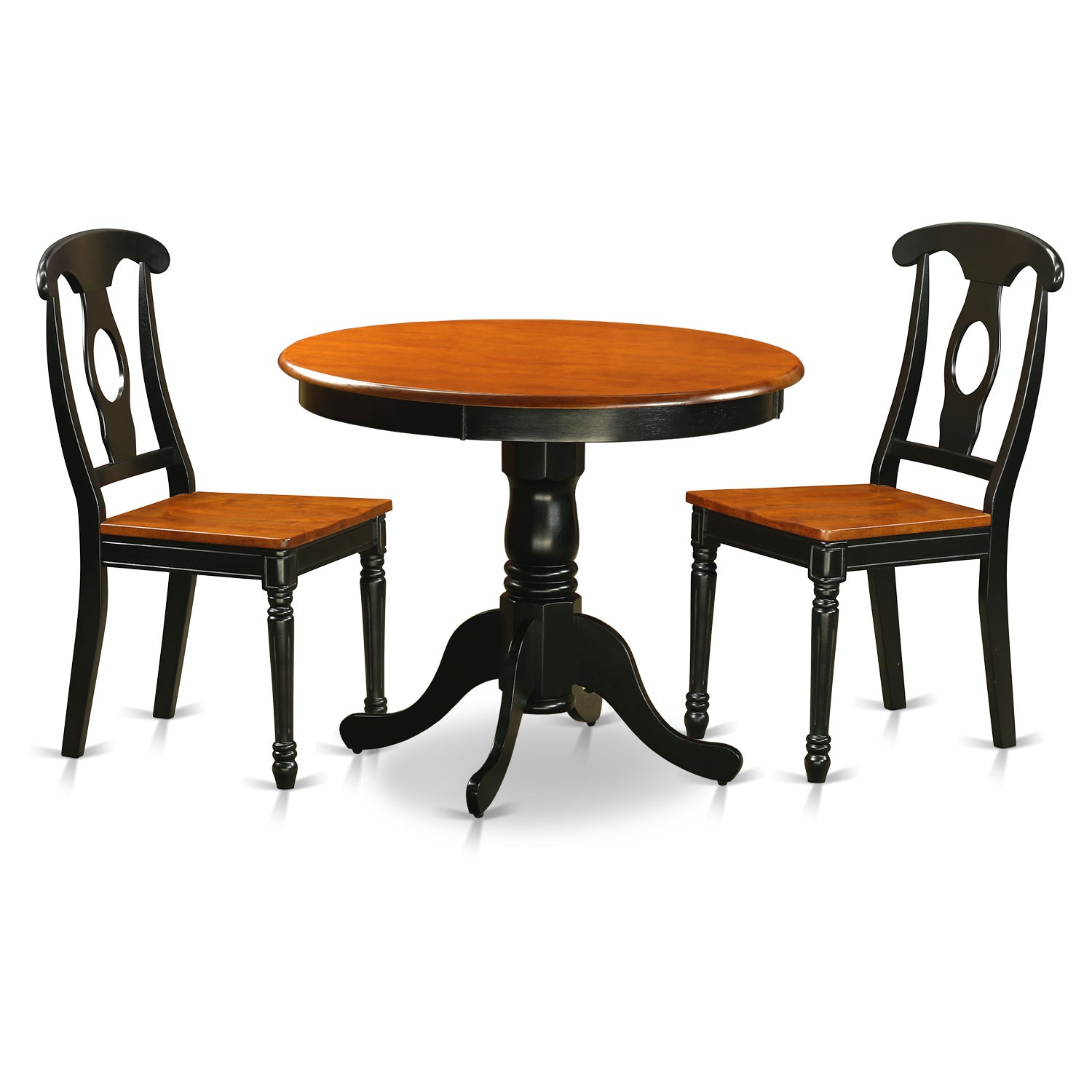 ANKE3-BLK-W Black 3 Pc Dining room setwith 2 Wood Chairs