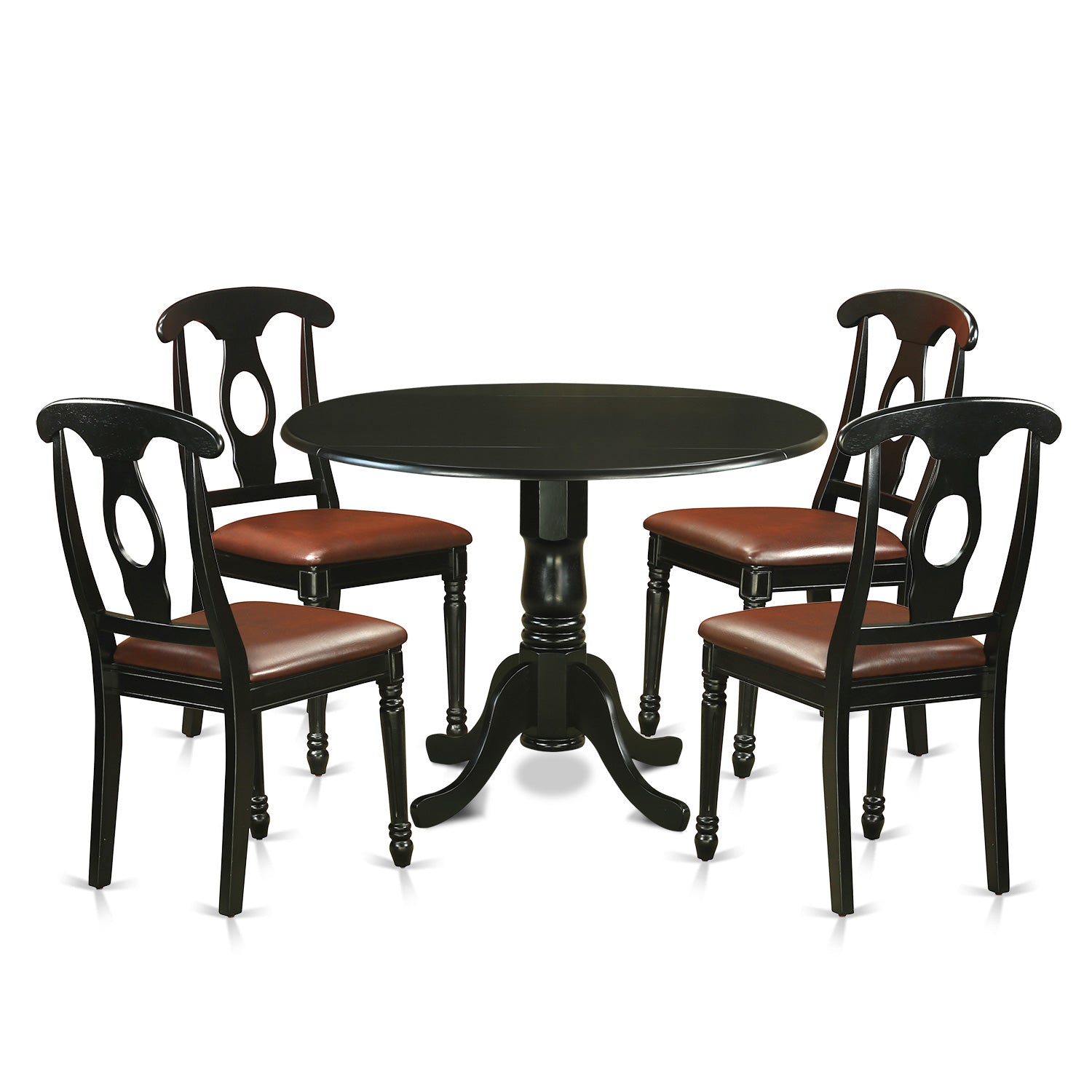 DLKE5-BLK-LC 5 Pc Dinette Table set - Small Kitchen Table and 4 Dining Chairs