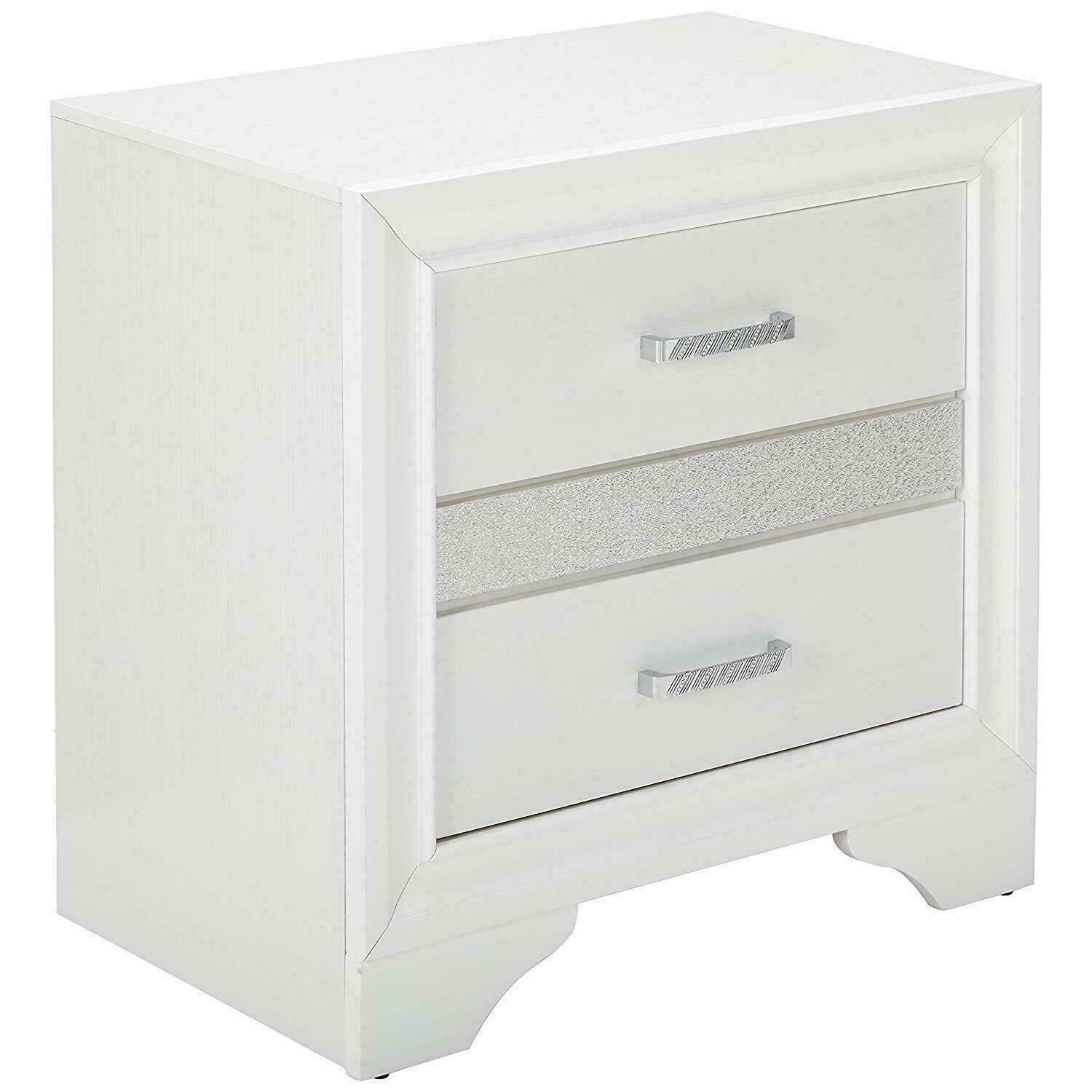 Modern Miranda 2-Drawer Nightstand Tray White 205112