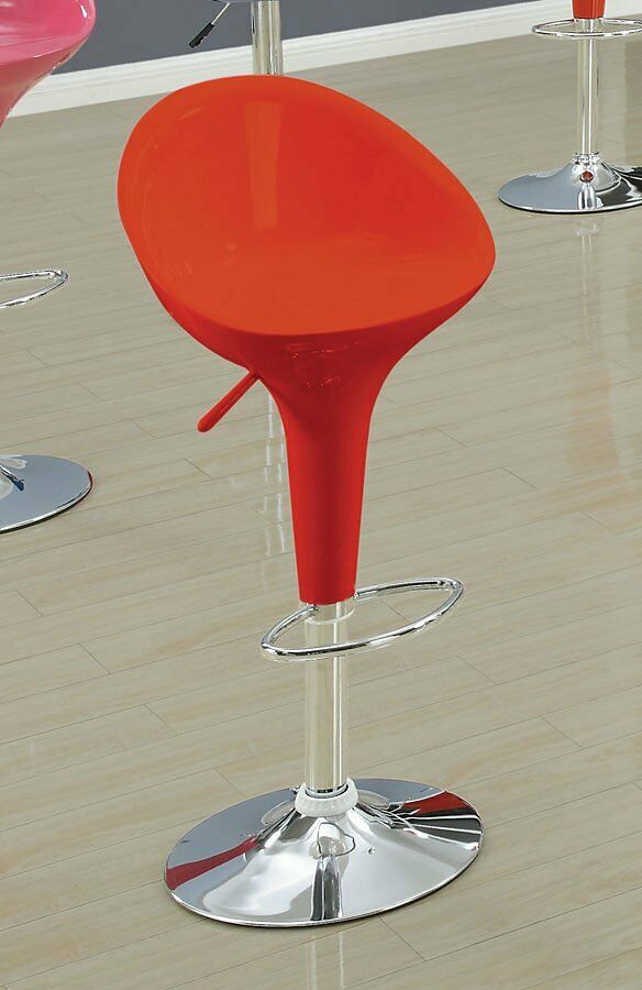 Sybil Adjustable Swivel Air Lift Stool with Footstep, Red, 31-Inch