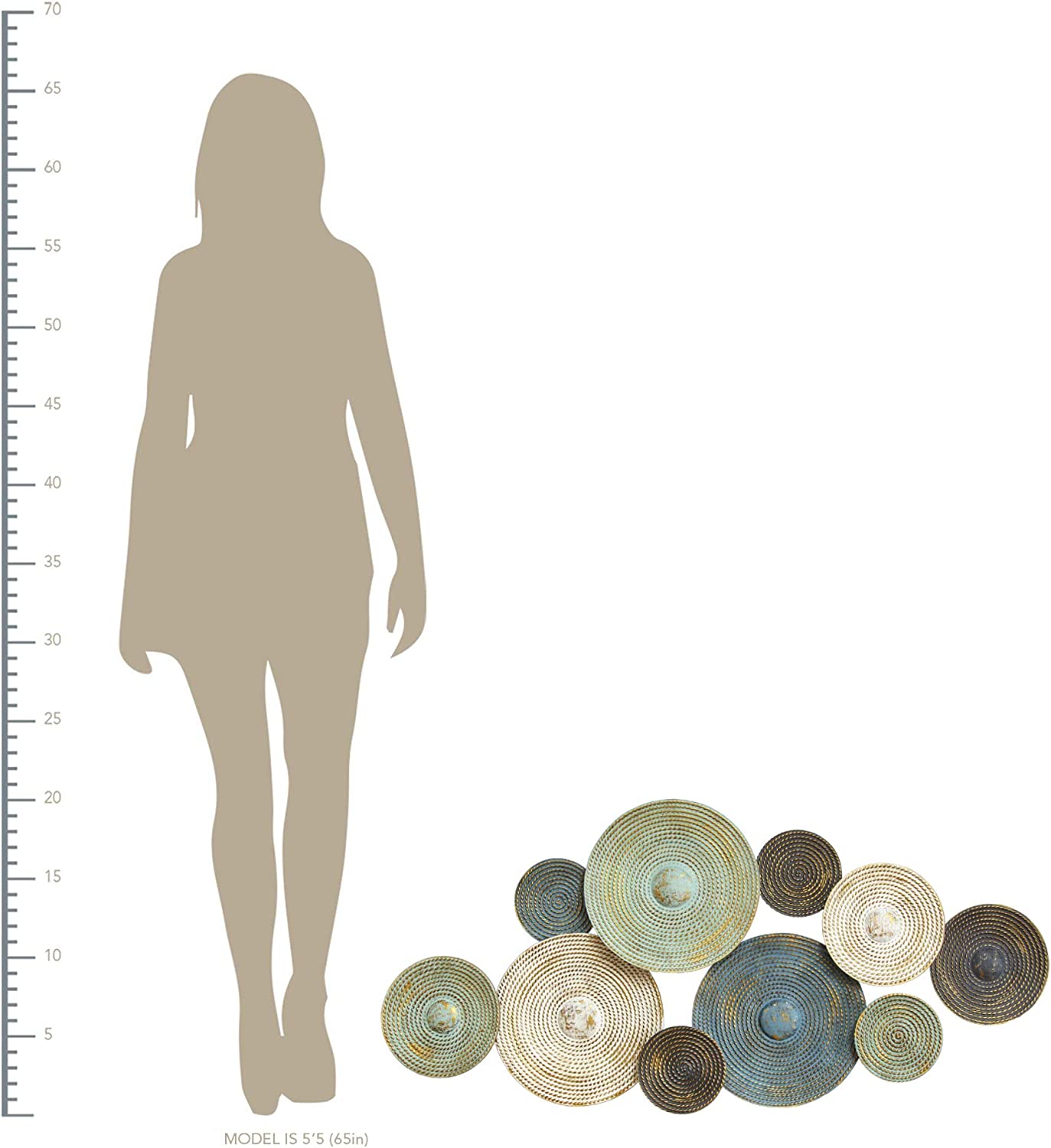 Stratton Home Decor Rustic S07662 Textured Metal Centerpiece Wall Sculpture